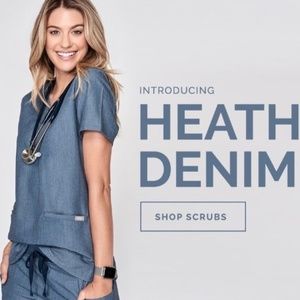 Figs Heather denim SET medium TALL pant